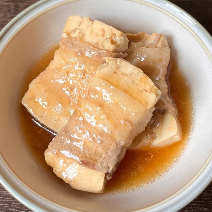 豆腐の豚バラ肉巻き煮